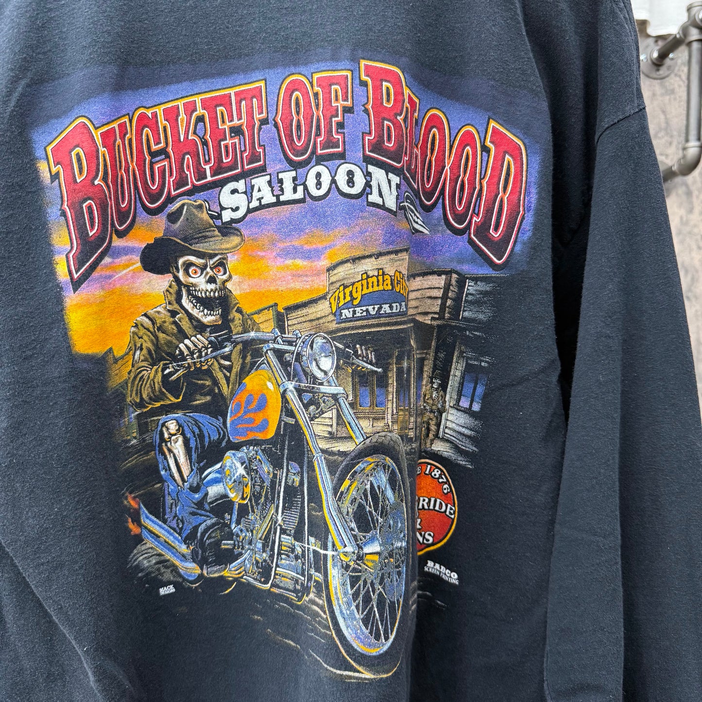 90s Bucket Of Blood Saloon Biker L/S  SZ XL
