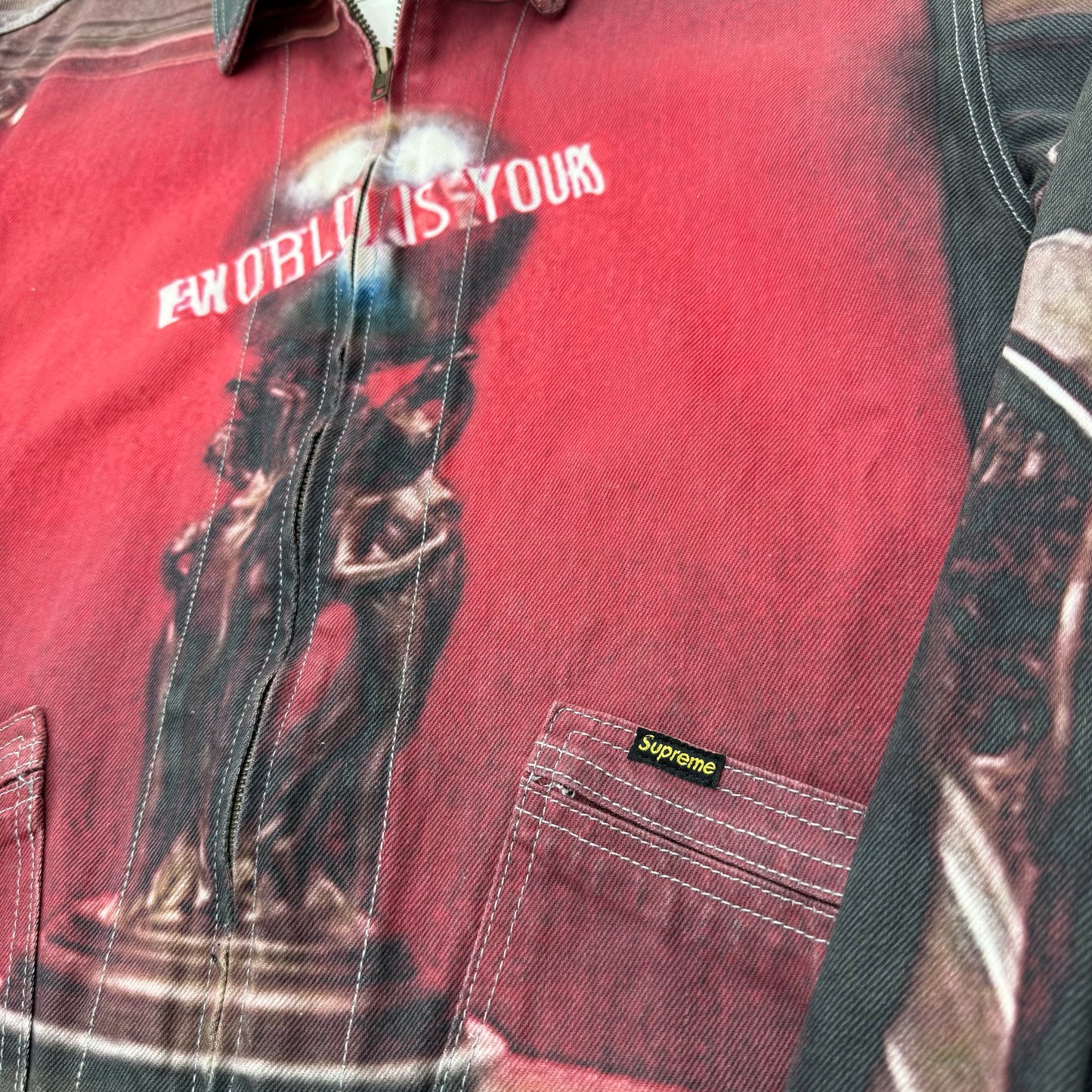 Supreme The World is Yours Denim Jacket SZ Large