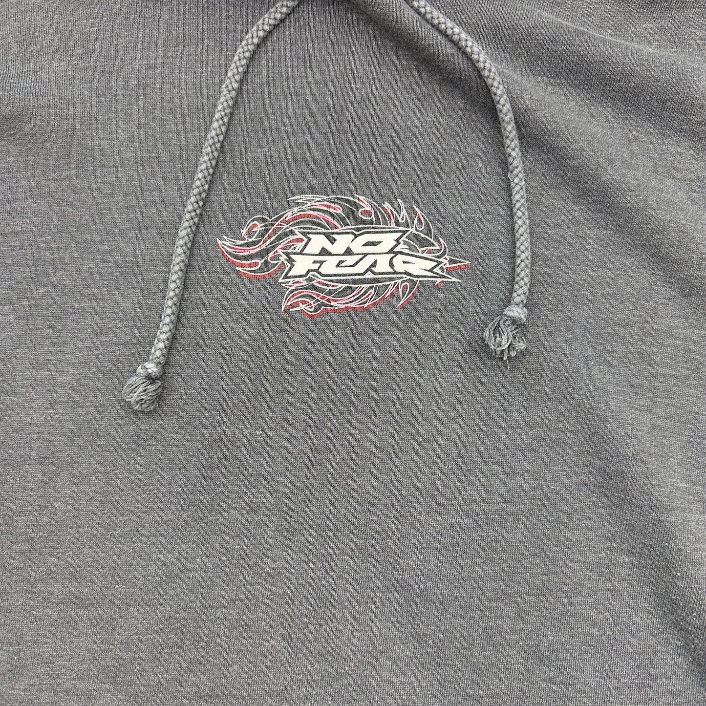 Y2K No Fear Center Logo Skate Grey Hoodie SZ 2XL
