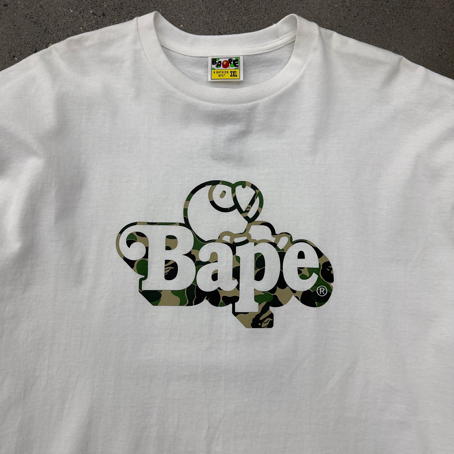 Bape Tee Baby Milo Laying Down Camo SZ 3XL