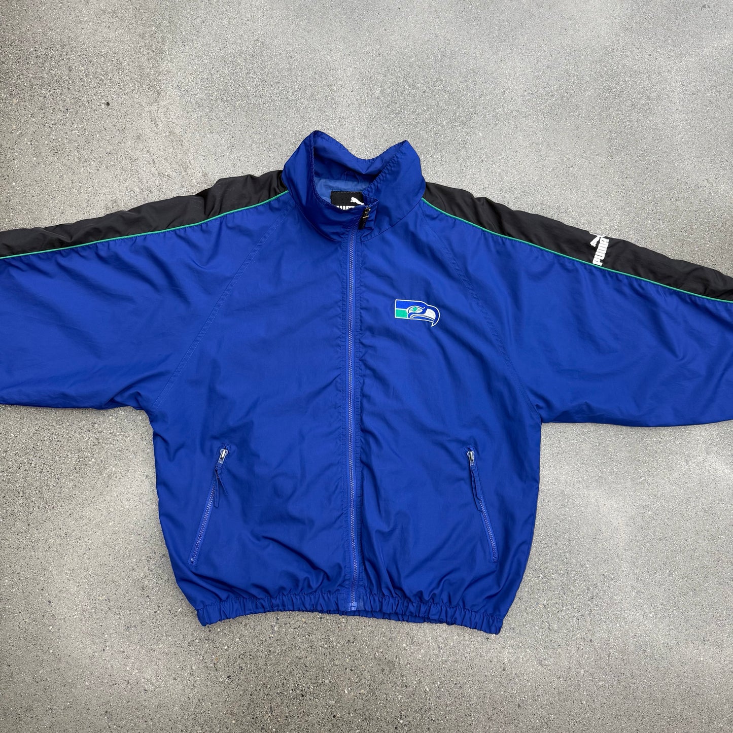 2001 Seahawks Puma Windbreaker Jacket SZ XL