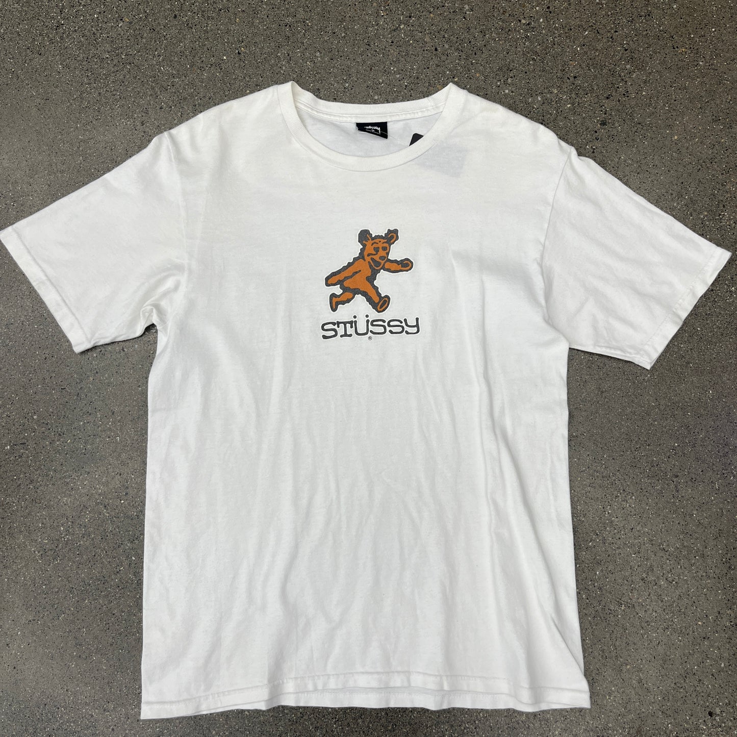 Stussy Bear White Tee SZ M