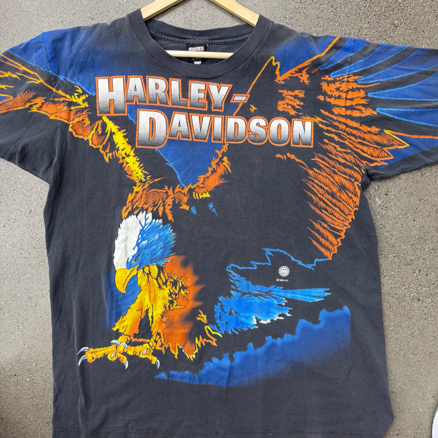 1995 Harley Davidson AOP Eagle Tee SZ XL