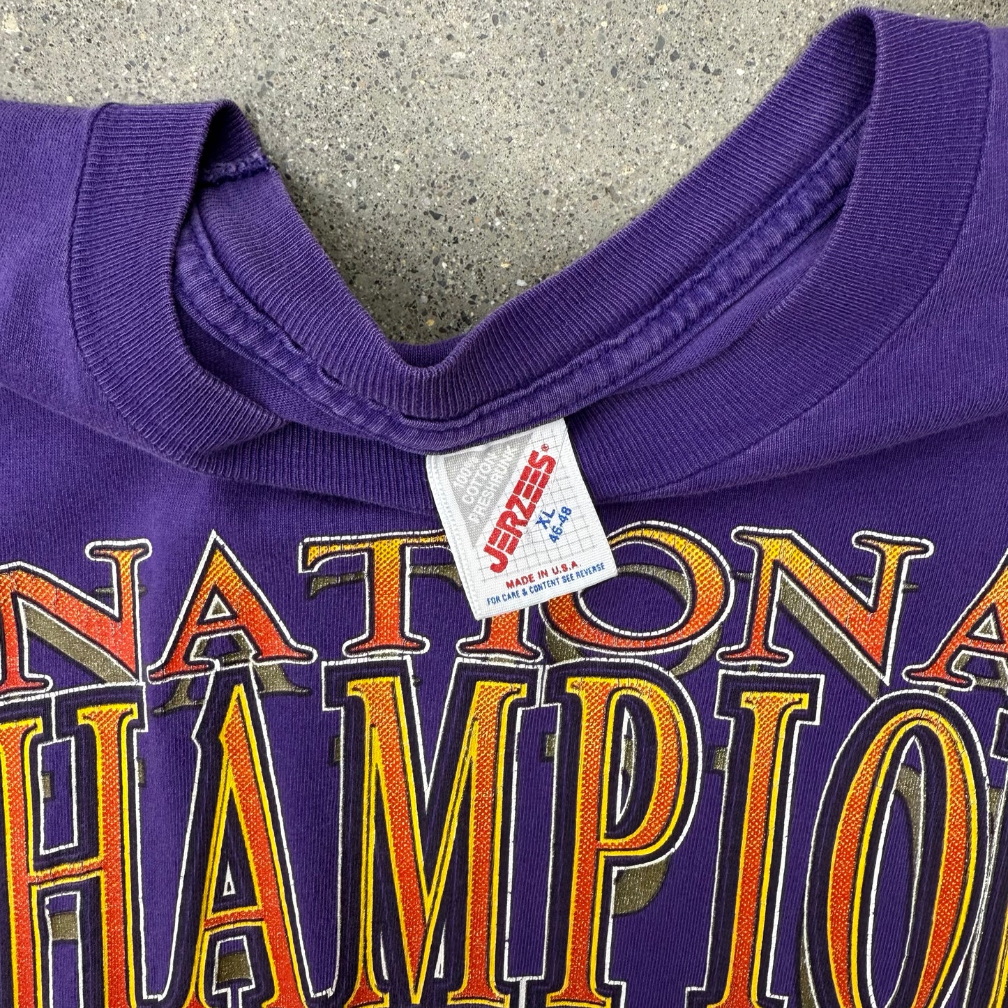 1991 Washington Huskies National Champs Purple Tee SZ XL