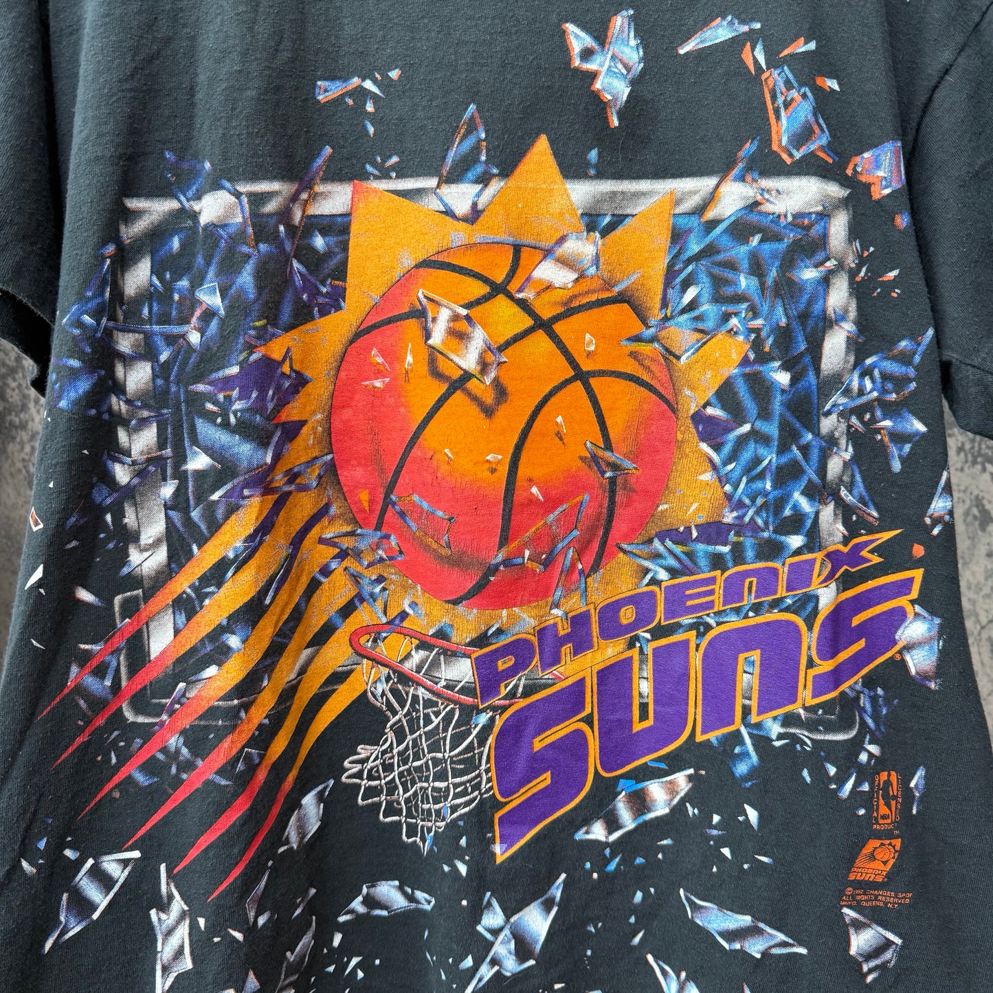 1992 Phoenix Suns Shattered Glass Tee SZ L