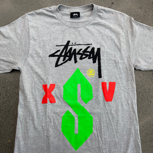 Stussy Believe Heather Grey Tee SZ S