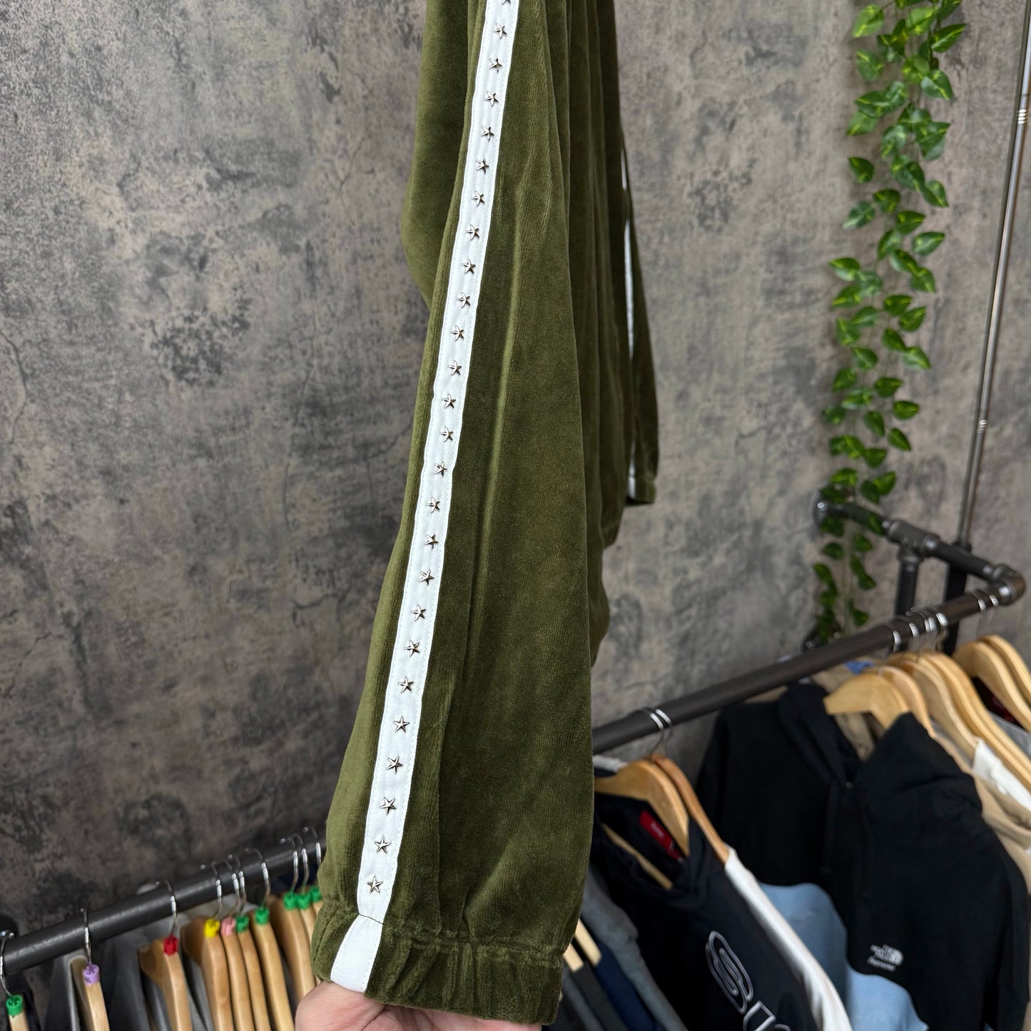 Supreme Dark Olive Velour Studded Jacket SZ XL (NEW)