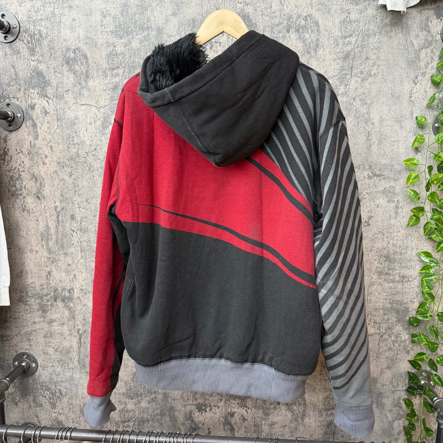 Y2K Fox Motocross Racing Sasquatch Fur Lined Zip-Up SZ L