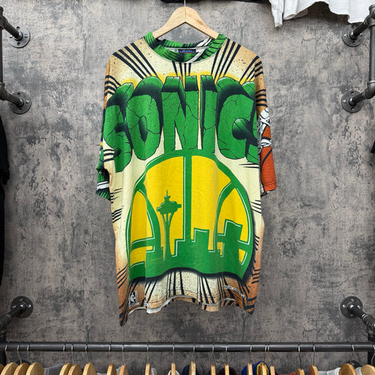 90s Sonics Magic Johnson AOP Tee SZ XL