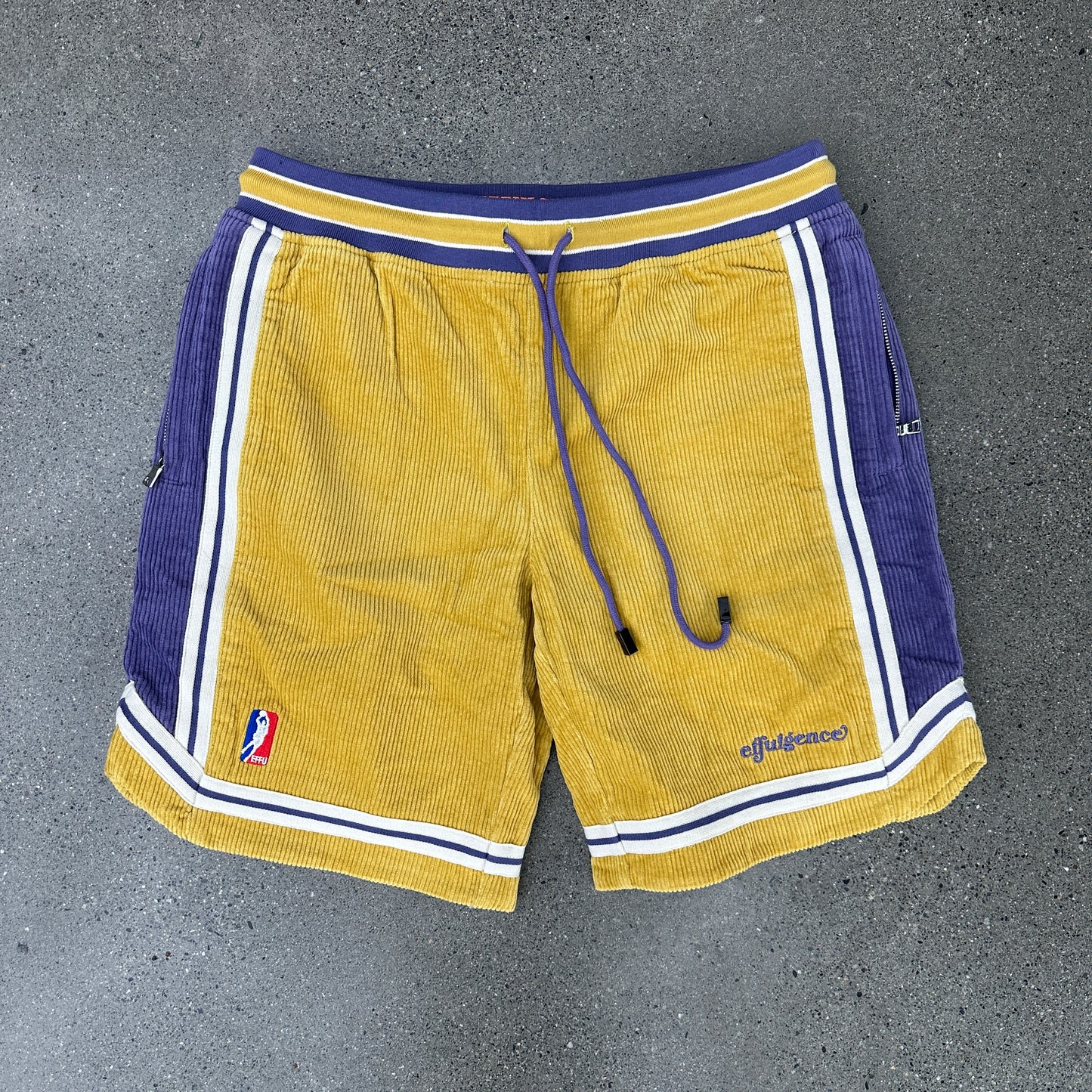 Effulgence Cord Shorts Gold & Purple SZ XL (NEW)