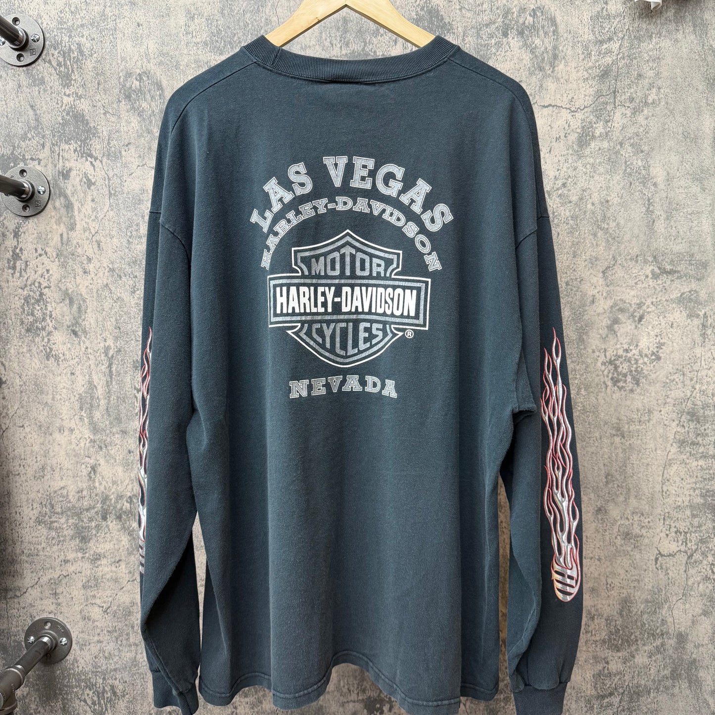 Harley L/S Chrome Eagle W/ Chrome Flame Sleeves SZ XL