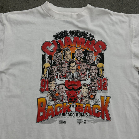 1992 B2B NBA World Champs Bulls Tee SZ XL