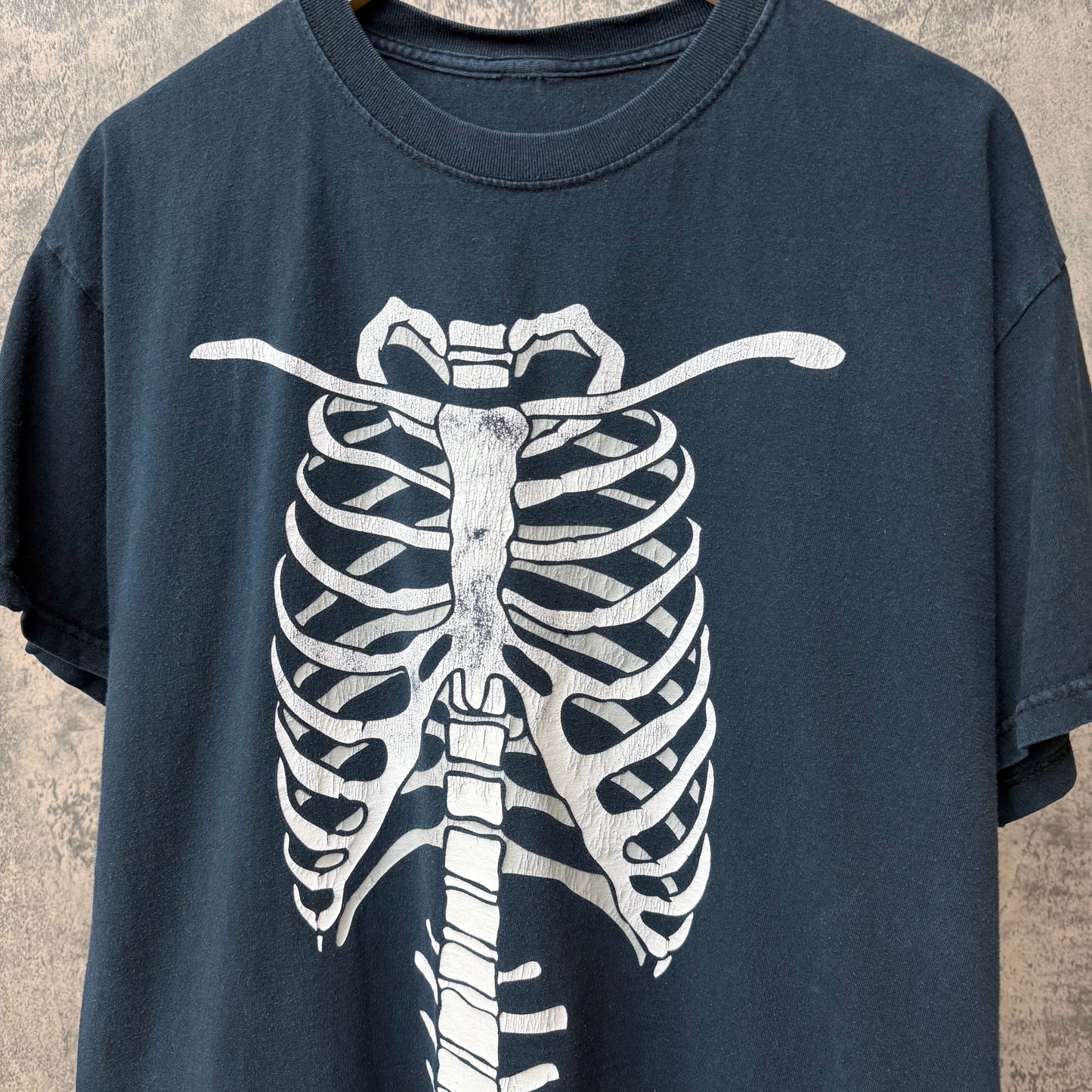 Y2K Skeleton Ribs Tee SZ M