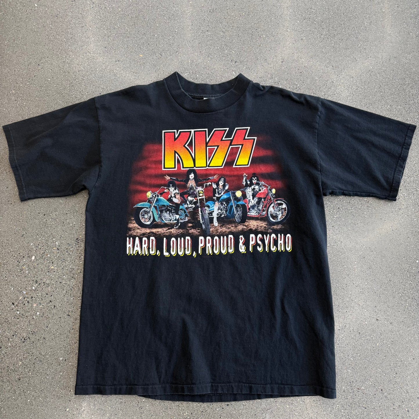 1998 Kiss Hard Loud Psycho Biker Tee SZ XL