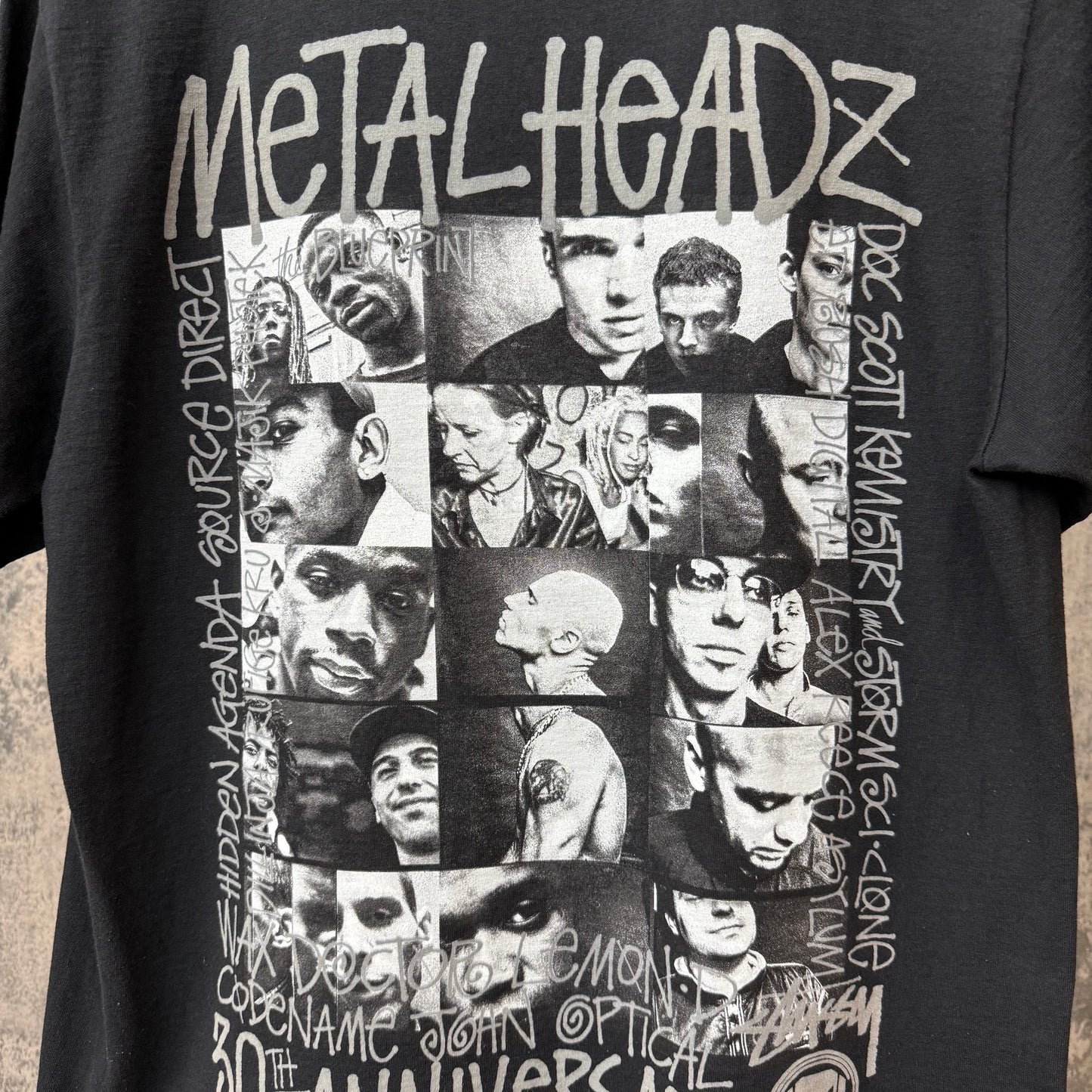 Stussy 30th Anniversary Metal Headz Tee SZ M