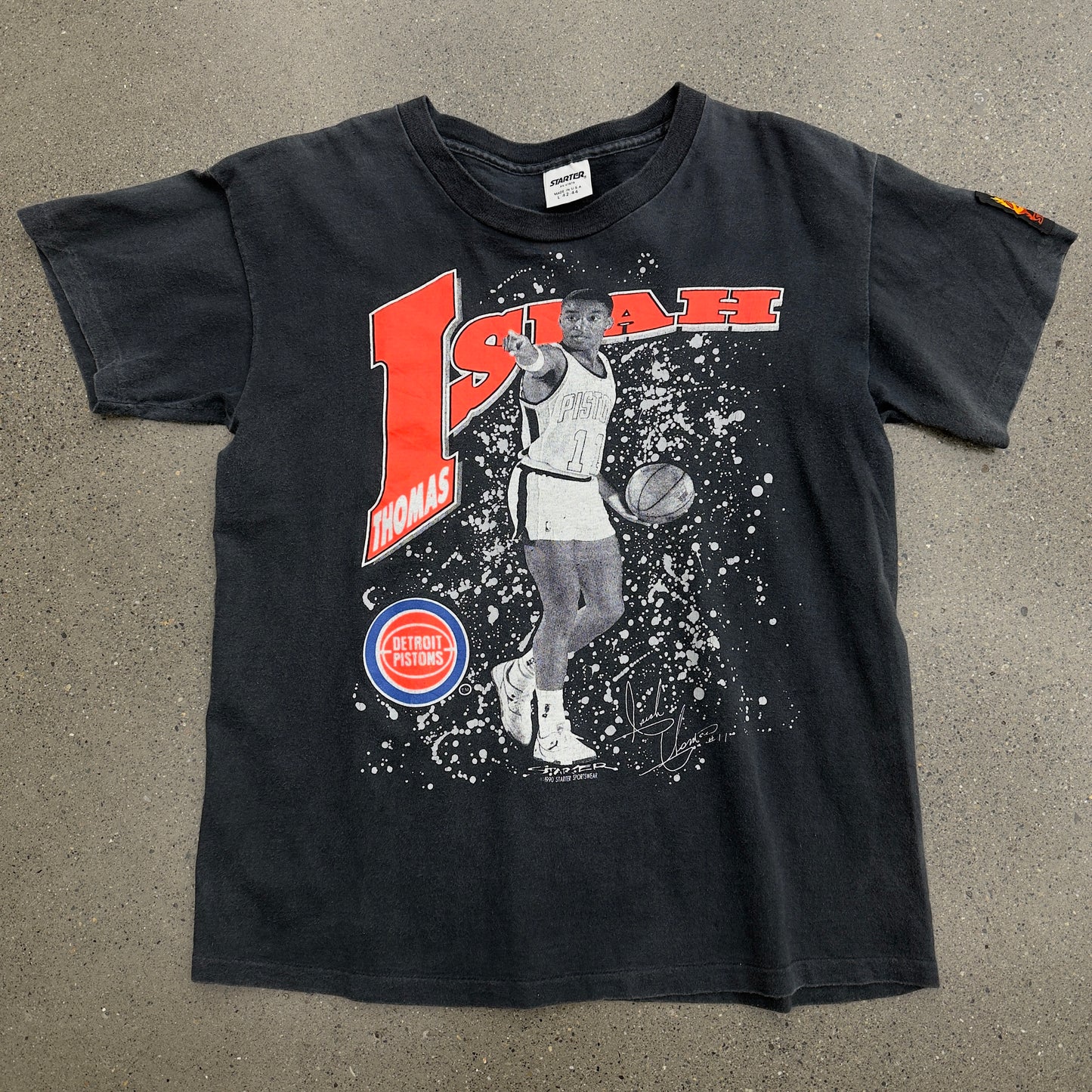 1990 Start Detroit Pistons Isiah Thomas Tee SZ L