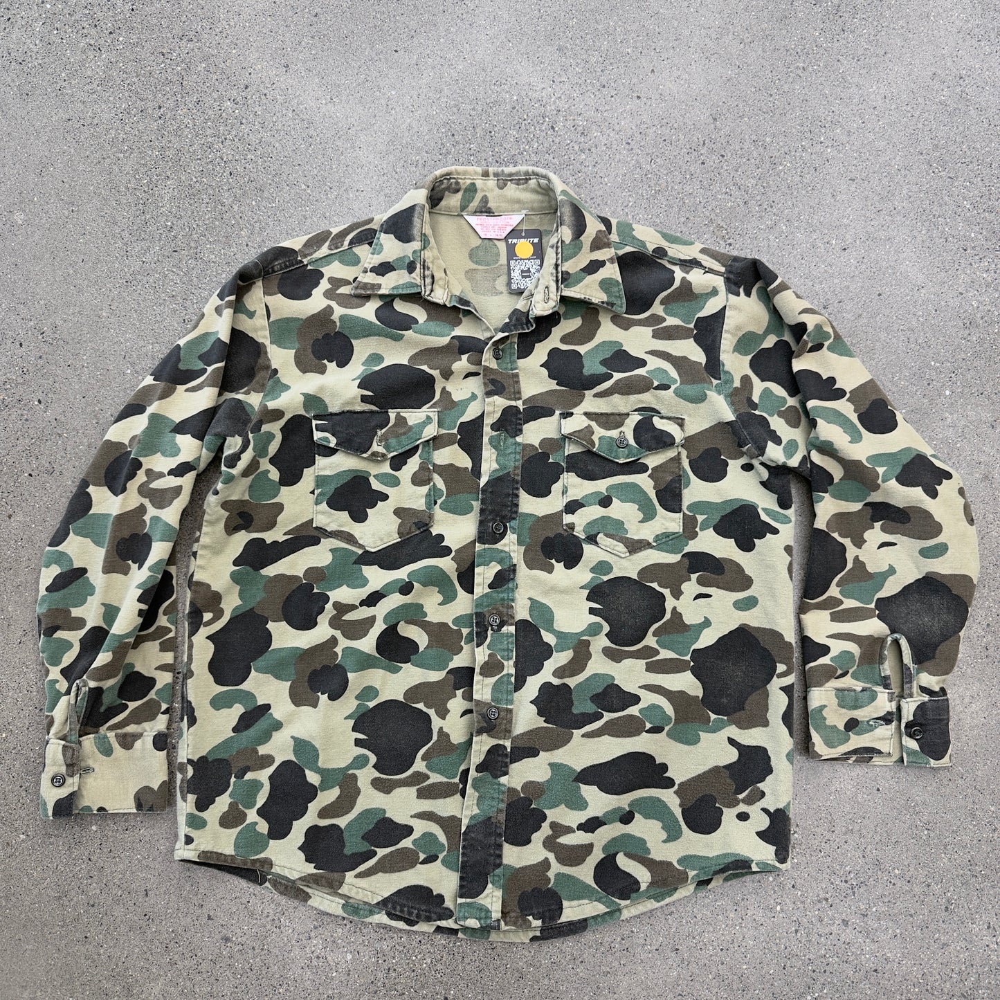 80s FrostProof Duck Camo Button Up SZ L