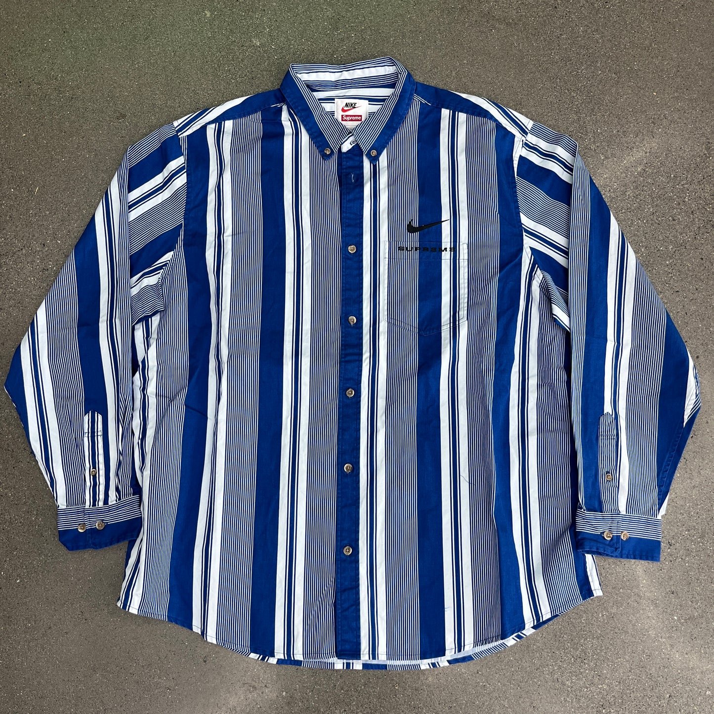 Nike x Supreme Twill Blue Button Up Shirt SZ XL (NEW)