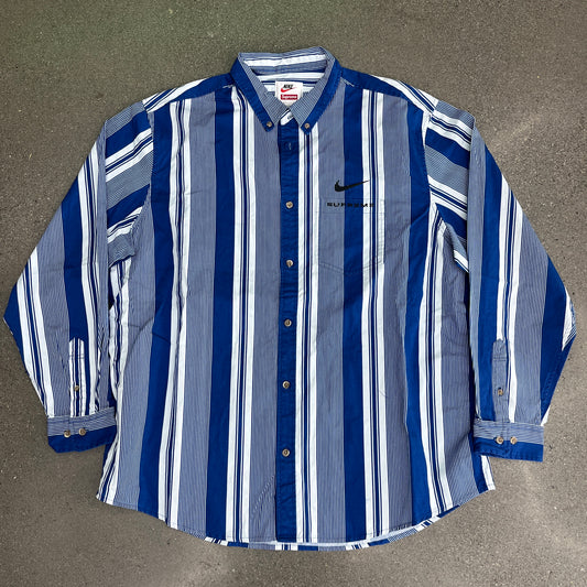 Nike x Supreme Twill Blue Button Up Shirt SZ XL (NEW)