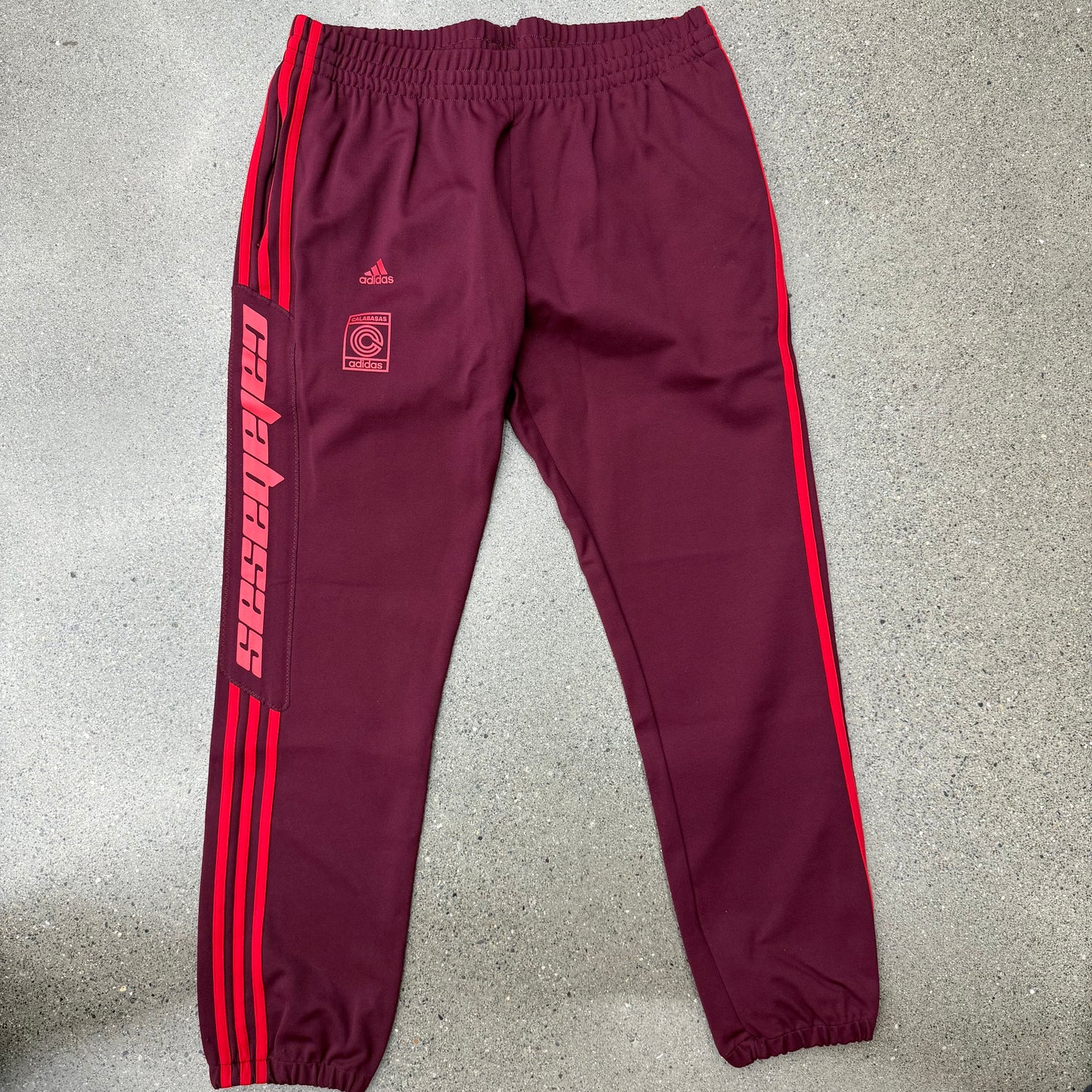Yeezy Adidas Maroon Calabasas Track Pants SZ Large