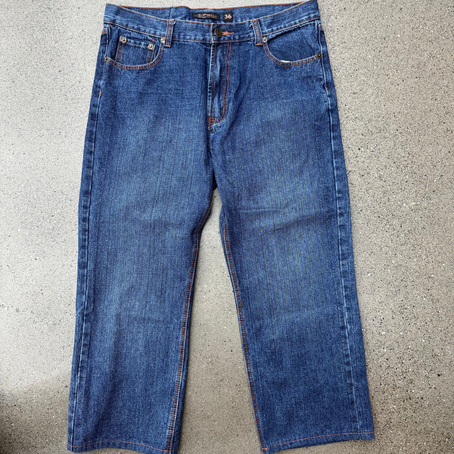 Y2K Ed Hardy by Christian Audigier Tiger Patch Denim SZ 36 x 34