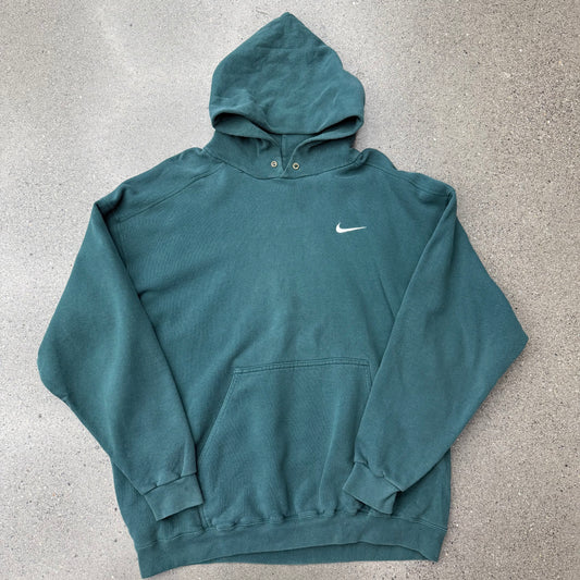 90s Nike Forest Green Hoodie SZ XL