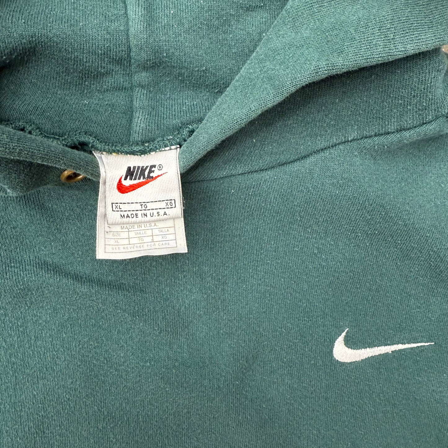 90s Nike Forest Green Hoodie SZ XL