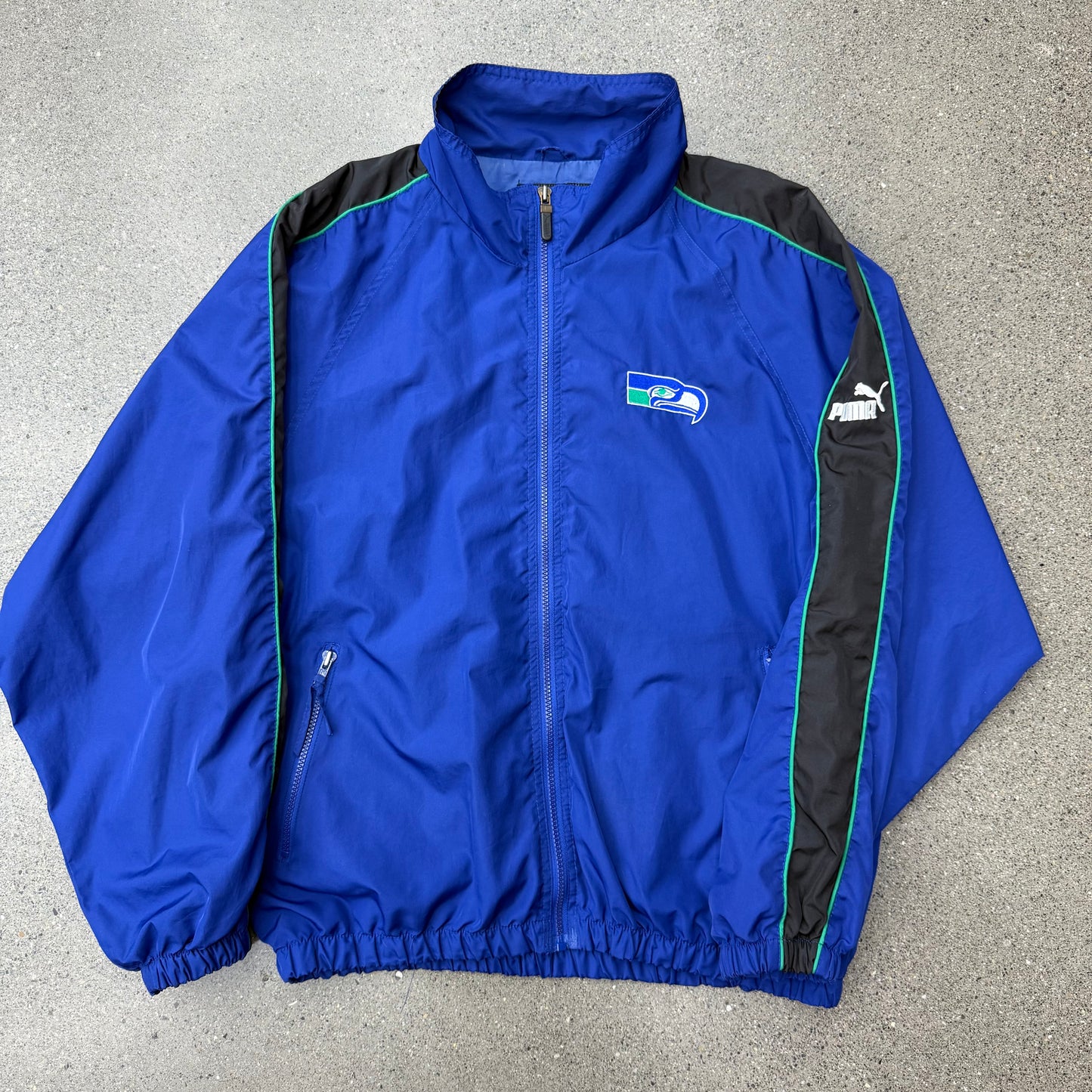 2001 Seahawks Puma Windbreaker Jacket SZ XL