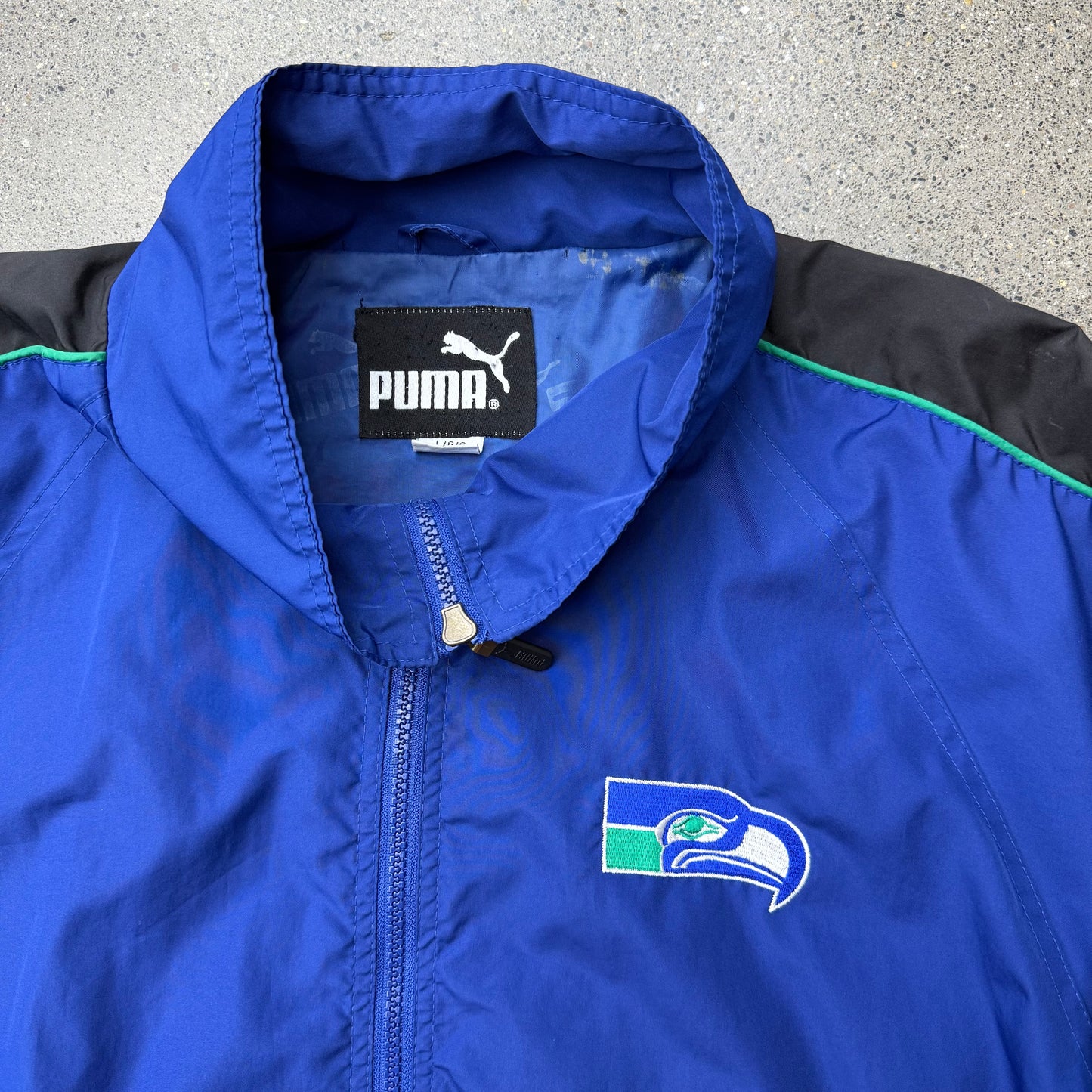 2001 Seahawks Puma Windbreaker Jacket SZ XL