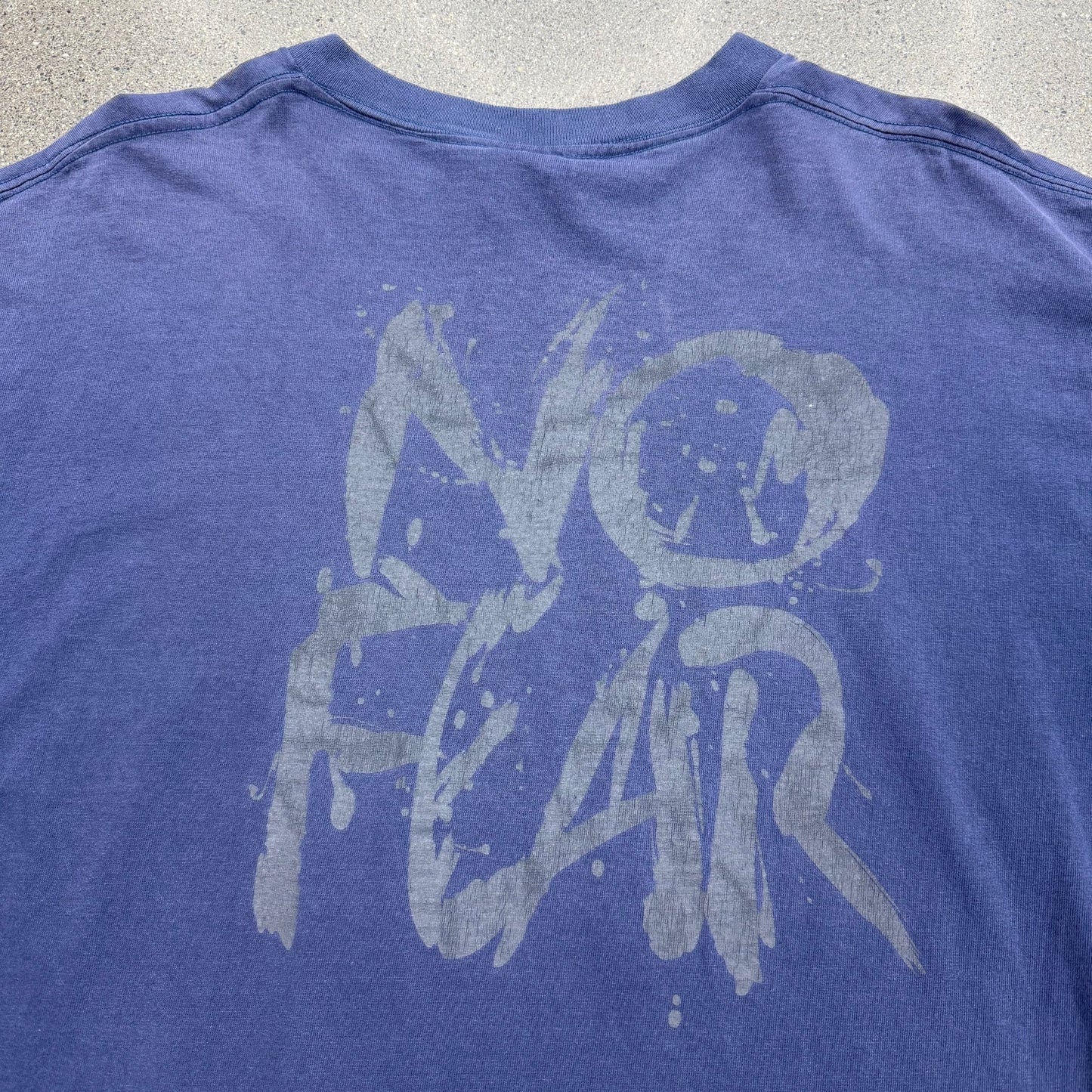 90s No Fear Faded Navy Blue Tee SZ XL