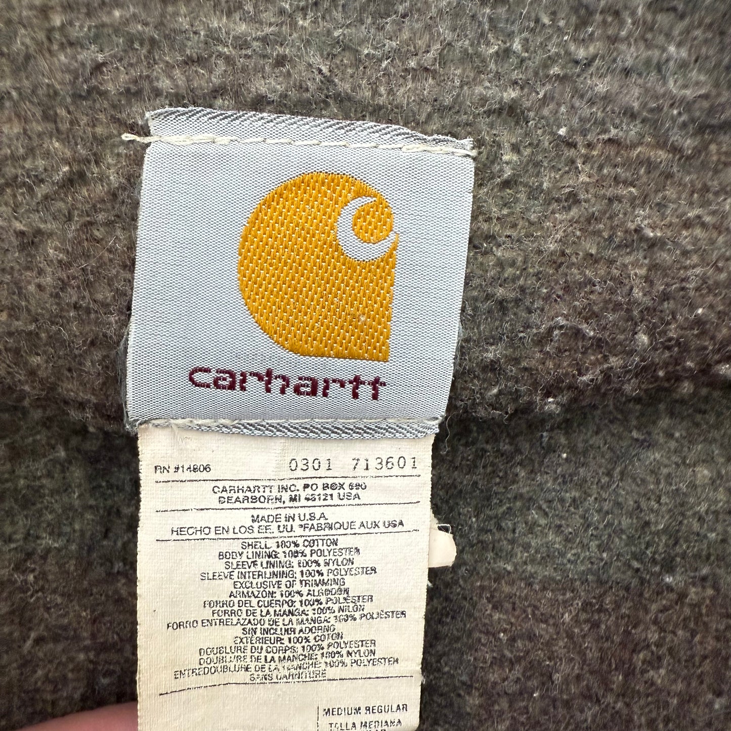 2001 Carhartt Detroit Blanket Lined Jacket SZ Medium