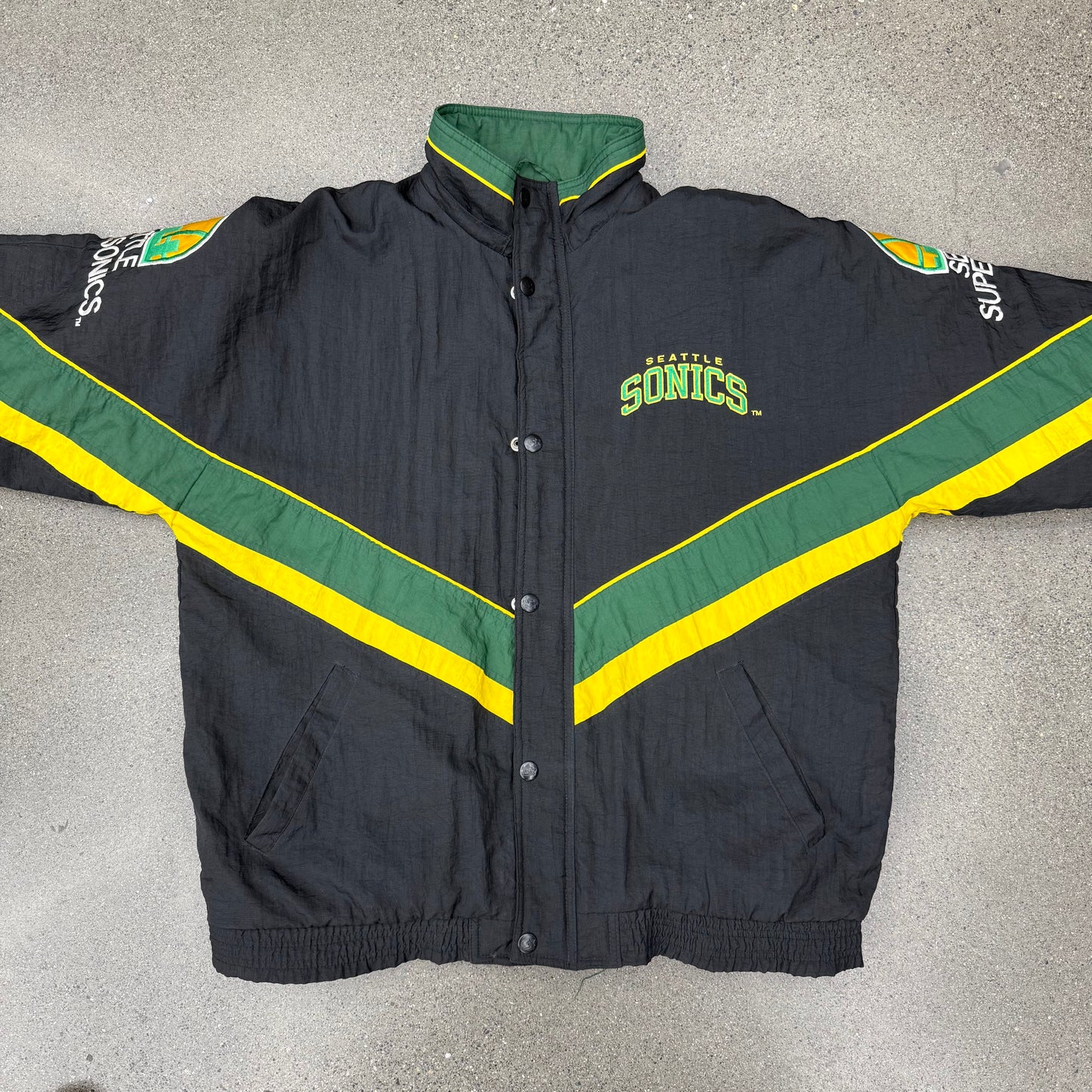 90s Starter Seattle SuperSonics Black Jacket SZ XL