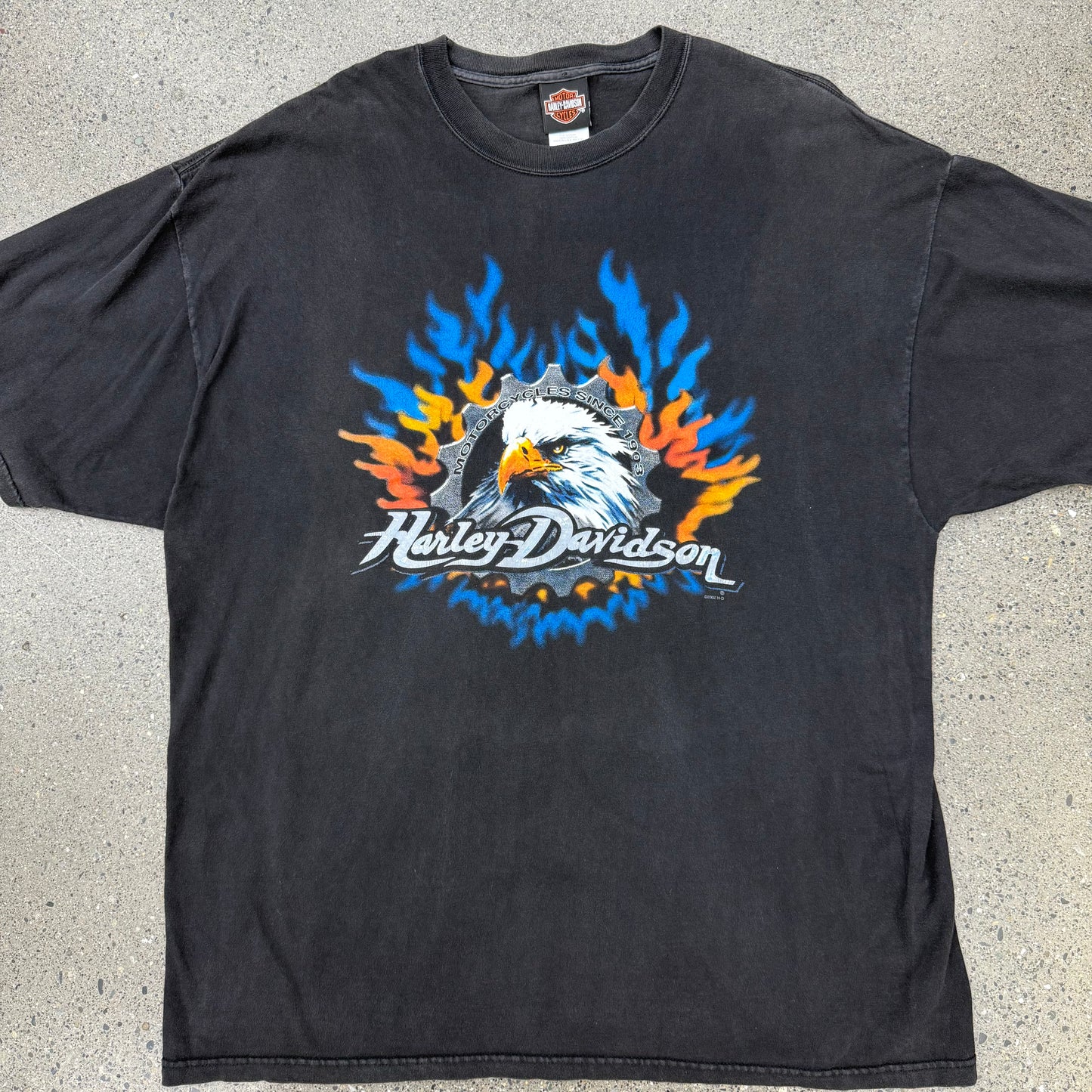 2002 Flaming Eagle Harley Tee SZ 2XL