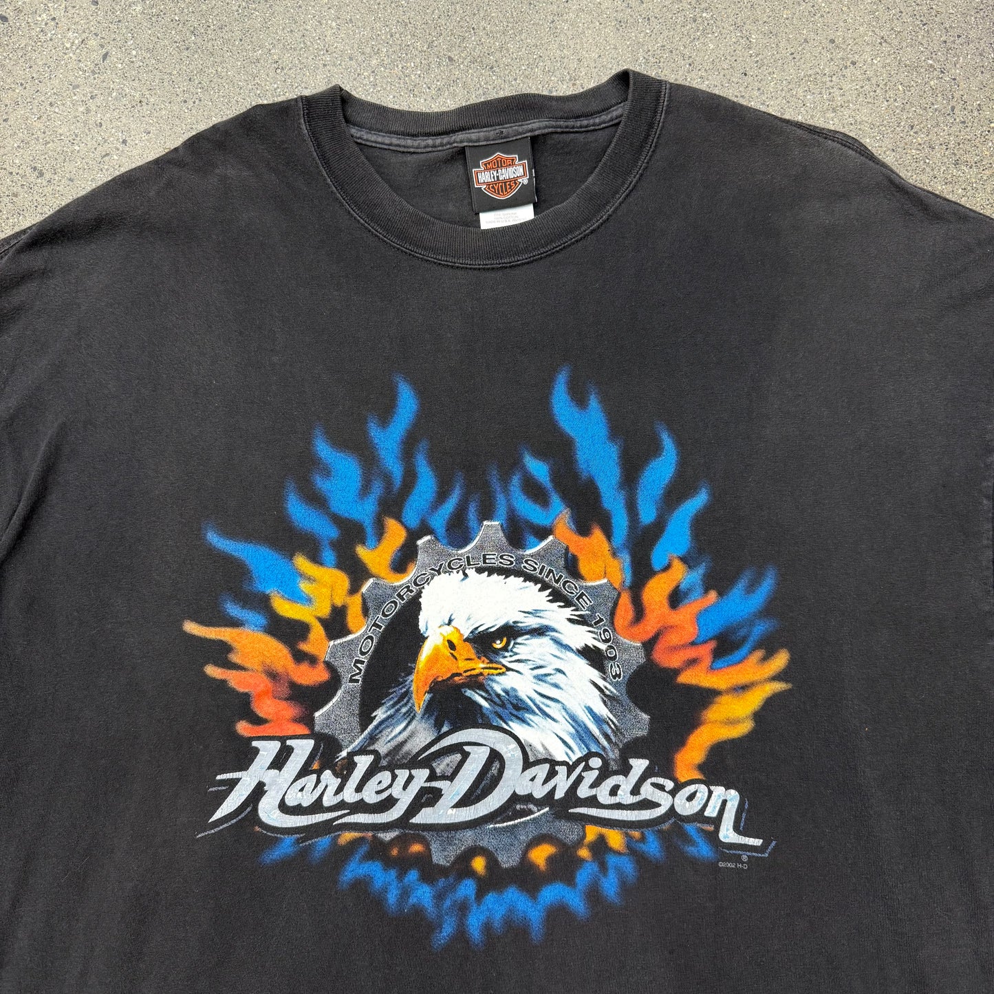 2002 Flaming Eagle Harley Tee SZ 2XL