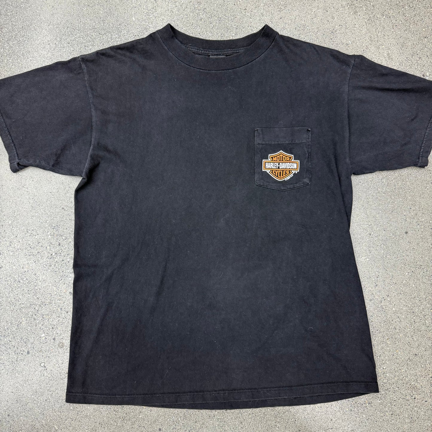 1998 Pocket Tee Harley Flame Back Hit Hammond Tee SZ XL