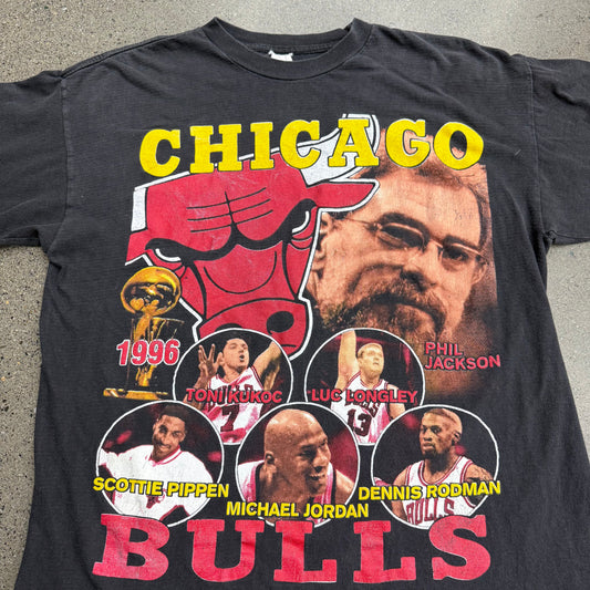 1996 Bulls Championship Rap Tee SZ Medium