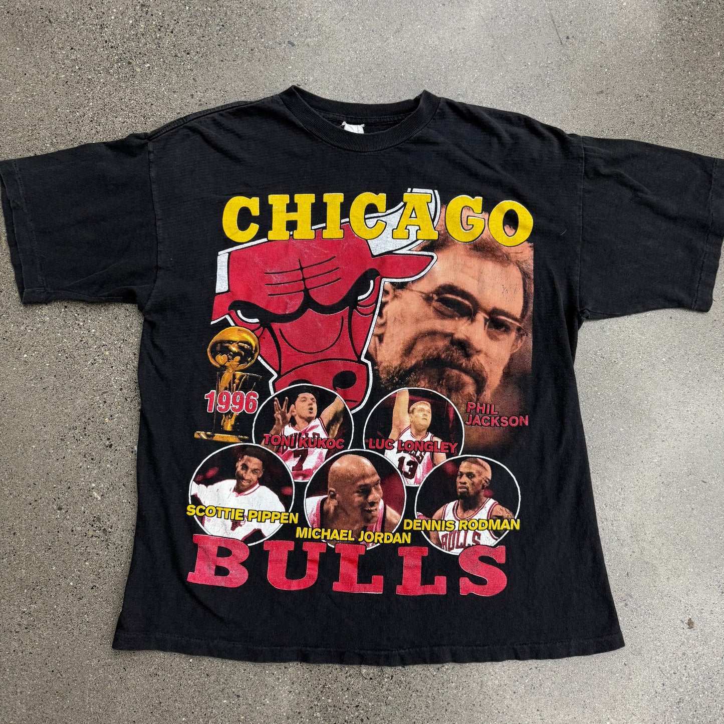 1996 Bulls Championship Rap Tee SZ Medium