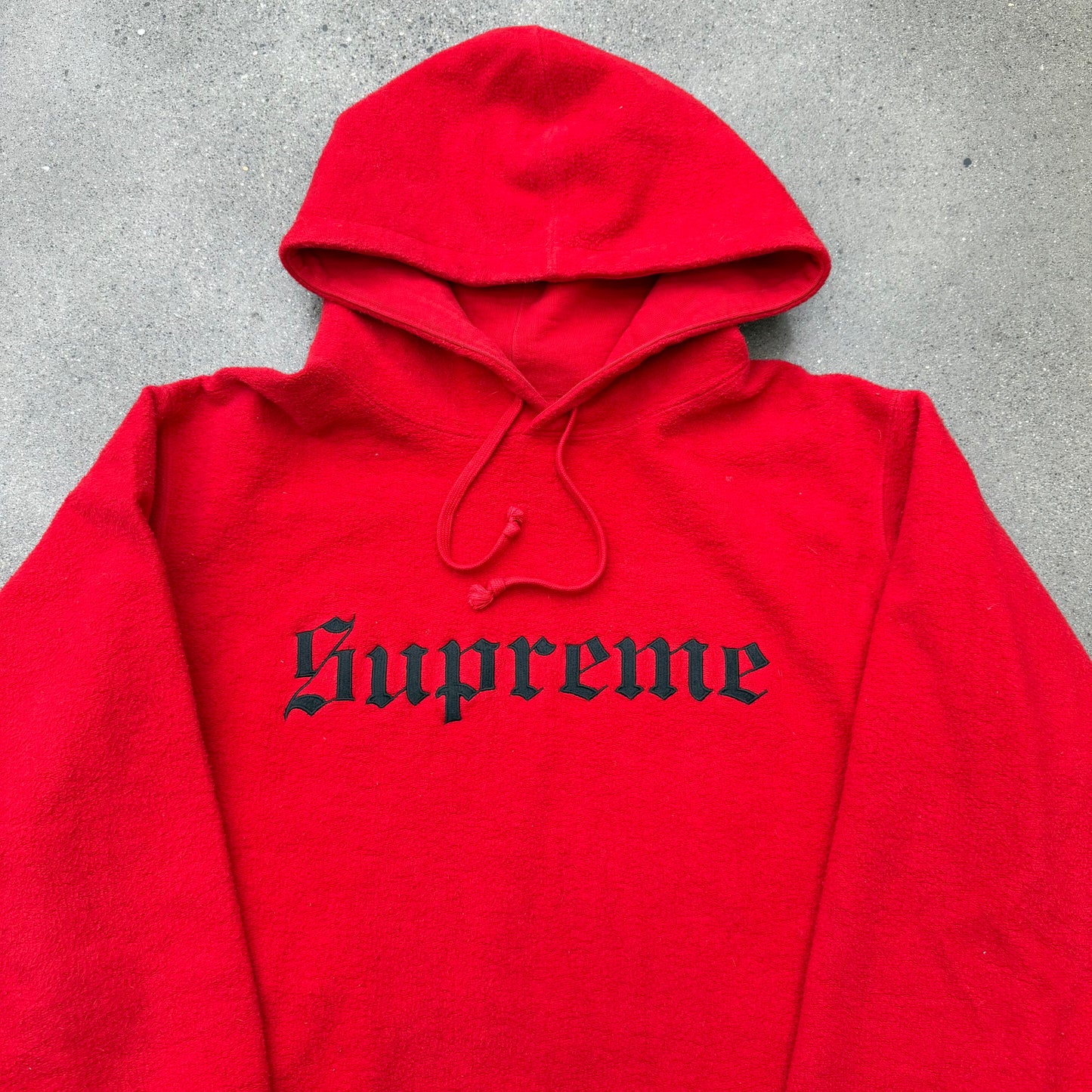 Supreme Reverse Fleece Hoodie Red SZ L