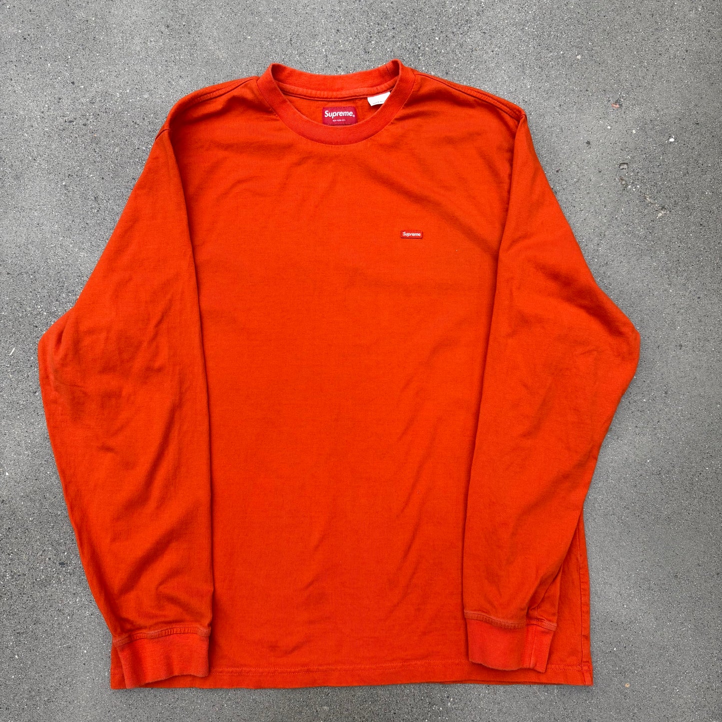 Supreme L/S Mini Box Logo Orange SZ M