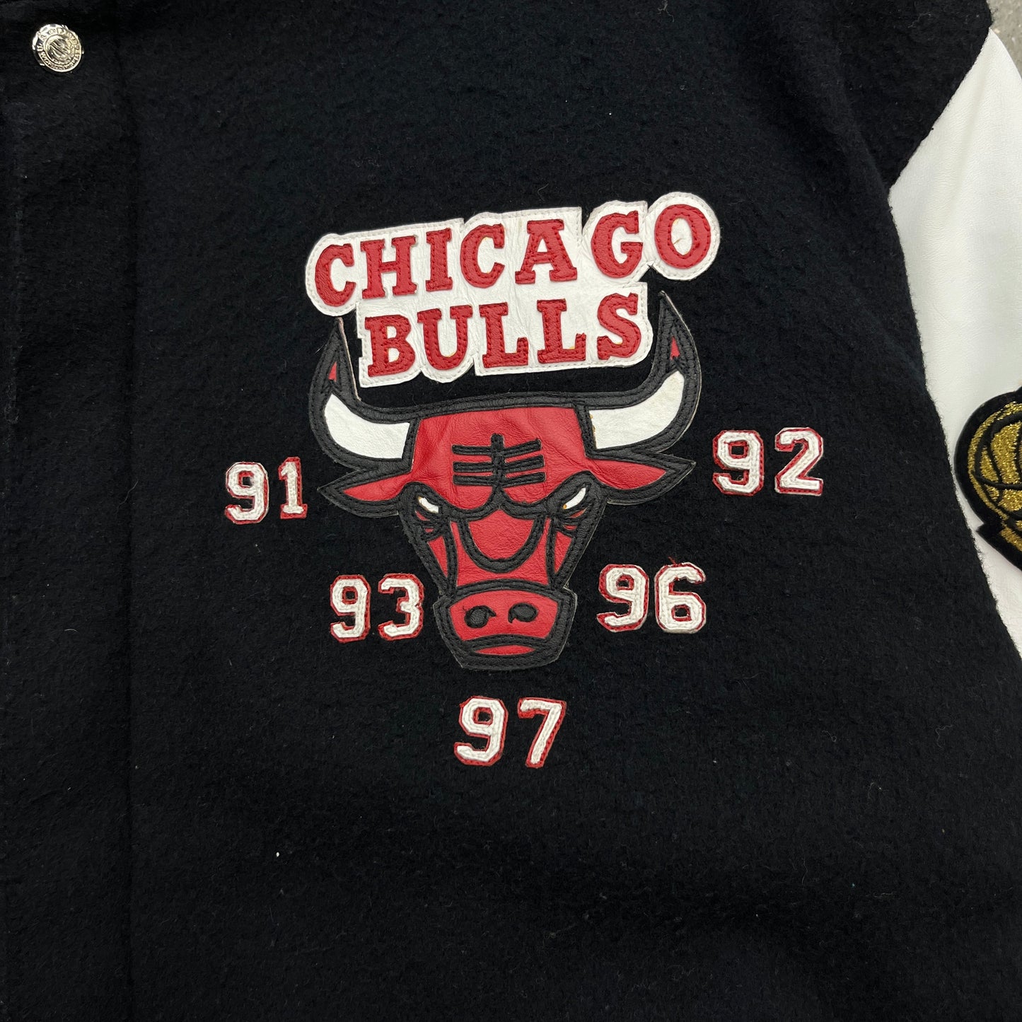 1997 NBA Finals Jeff Hamilton Leather Bulls Jacket SZ Large