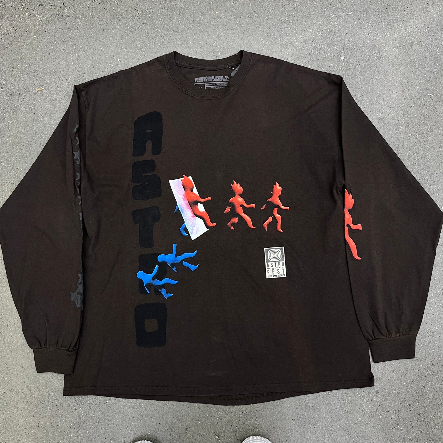 Astroworld Fest Tour L/S Brown Puff Print SZ XL (NEW)