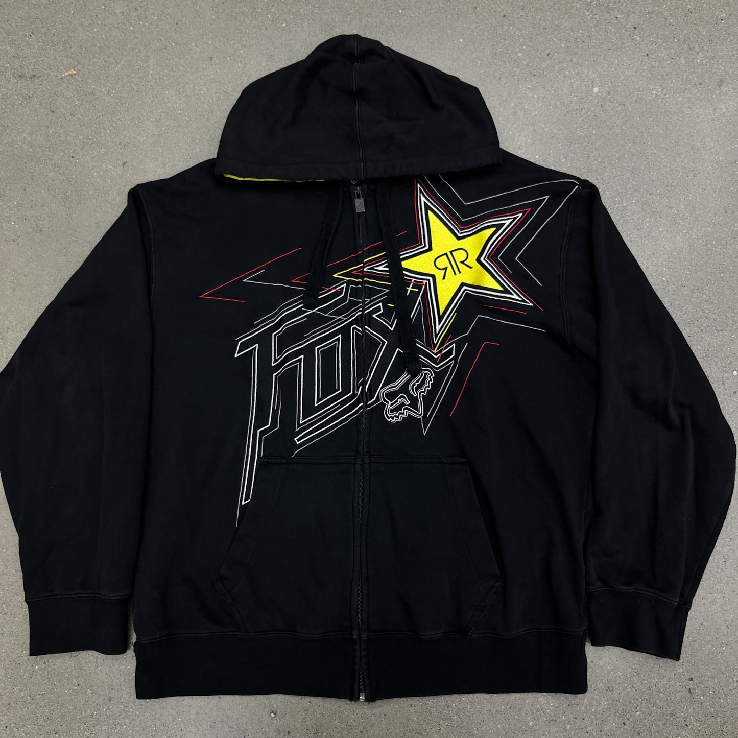 Y2K Fox x Rockstar Energy Zip-Up Jacket SZ XL