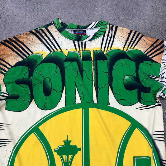 90s Sonics Magic Johnson AOP Tee SZ XL
