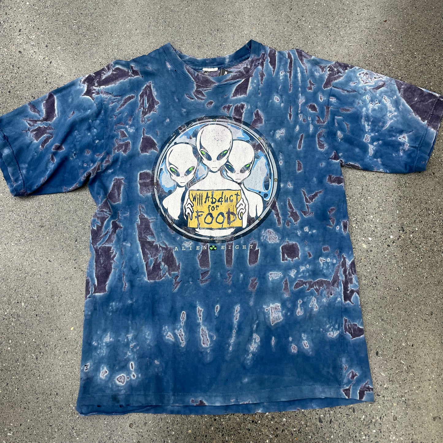 90s Alien Abduct for Food Tee Tie Dye SZ L/XL