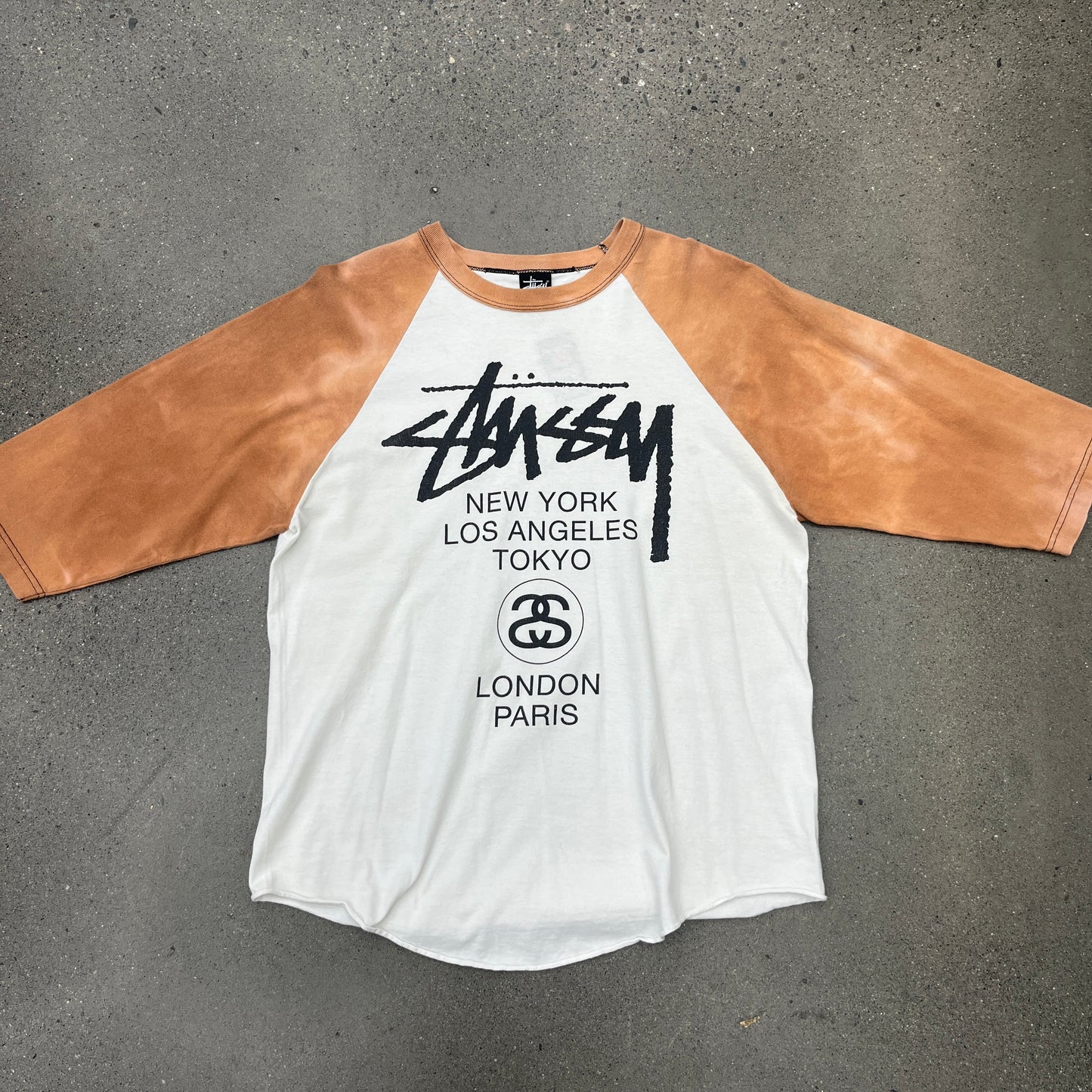 Stussy 3/4s Raglan Worldwide SZ L