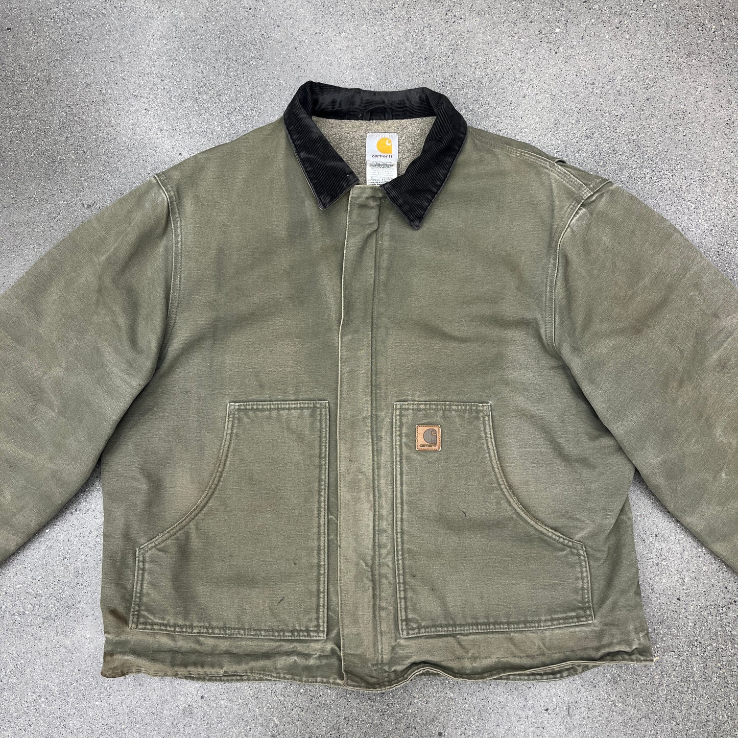 Vintage Carhartt Sherpa Lined Olive Green Jacket SZ XL