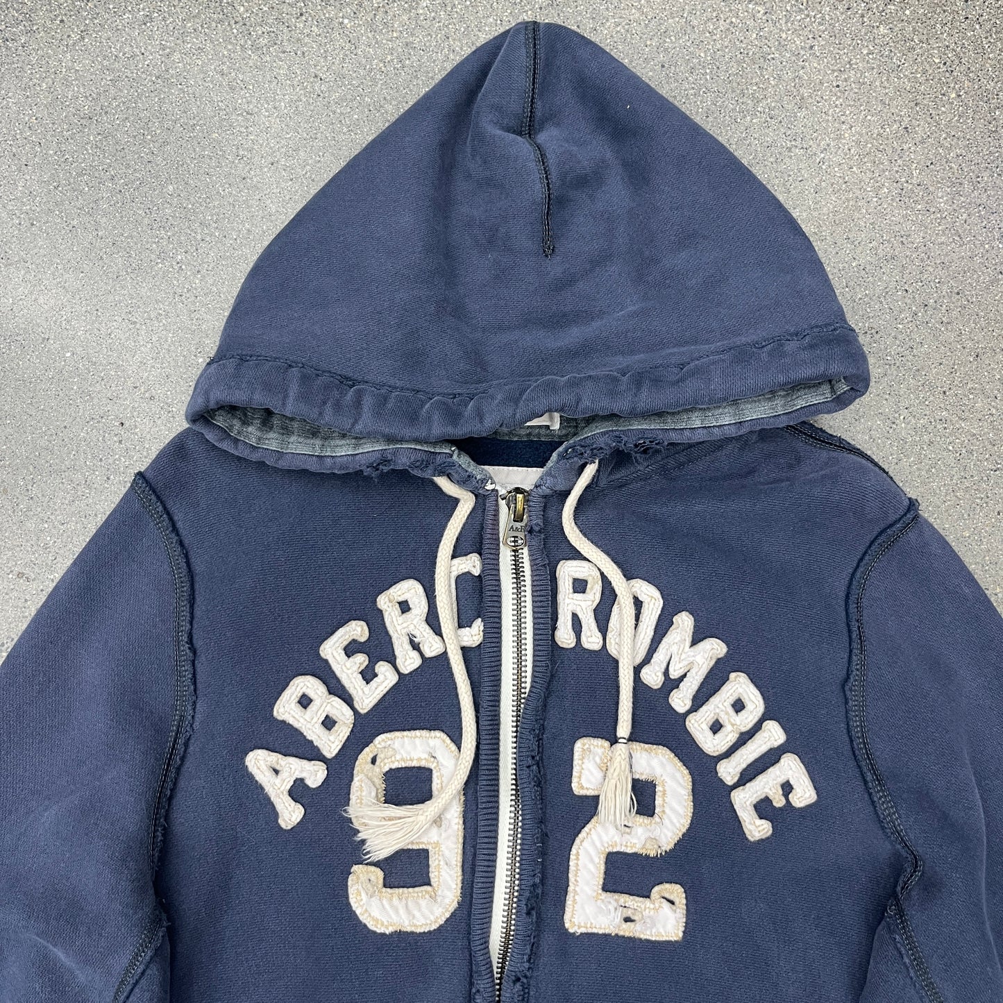 Vintage Y2K Abercrombie Fitch Navy Blue Hoodie SZ L