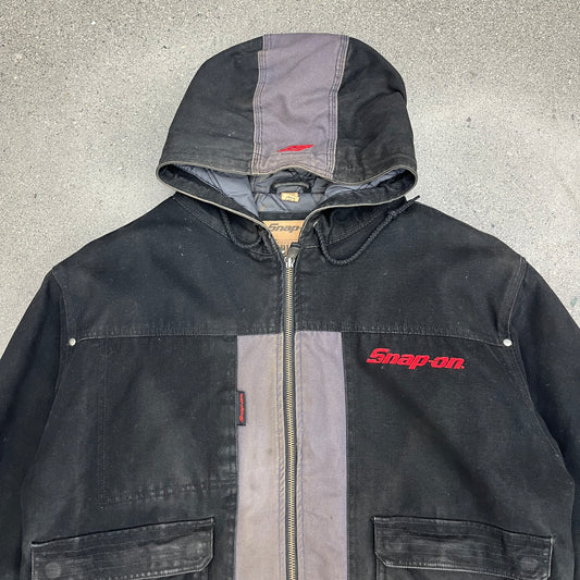 Snap-On Black Quilted Workwear Canvas Jacket SZ XL