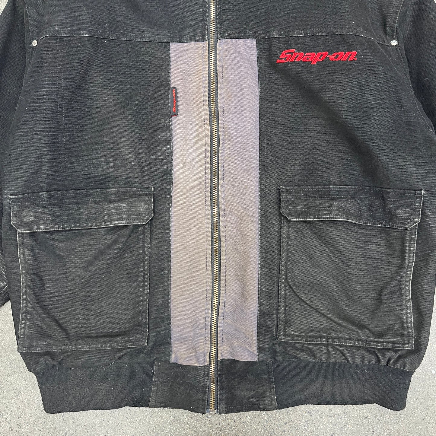 Snap-On Black Quilted Workwear Canvas Jacket SZ XL