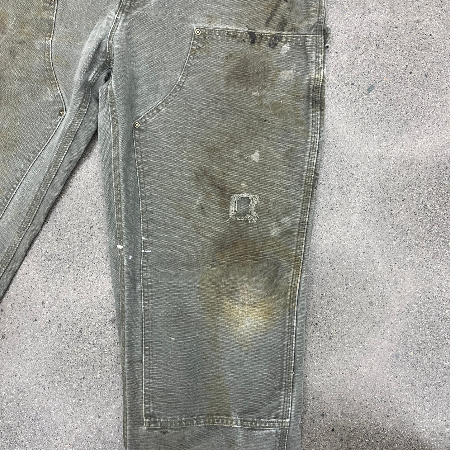 Vintage Carhartt Moss Green Double Knee Pants SZ 36 x 34